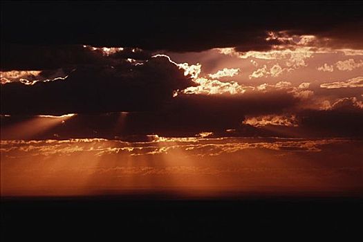 太阳光线,云,亚利桑那,美国
