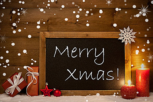 圣诞贺卡,黑板,雪花,蜡烛,圣诞快乐