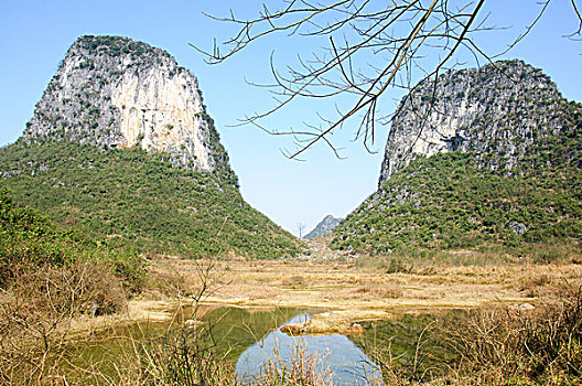 桂林喀斯特山景风光