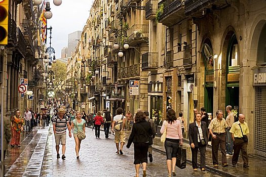 街景,巴塞罗那,西班牙
