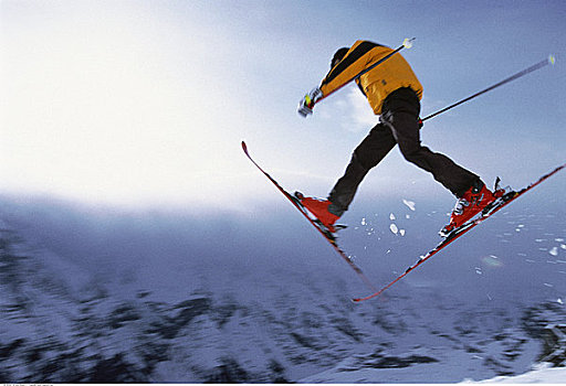 滑雪者,跳跃,空中,少女峰,瑞士