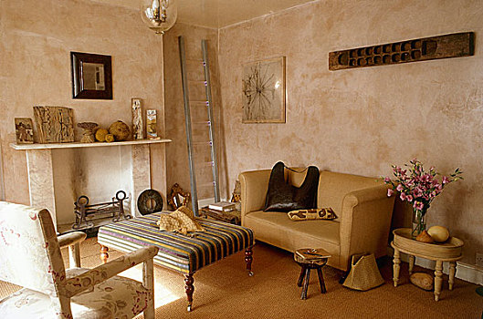 起居室,彩色,沙发,软垫,土耳其,扶手椅,壁炉