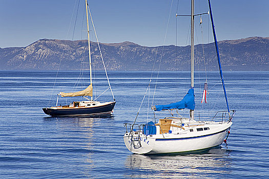 帆船,湖,太浩湖,加利福尼亚,美国