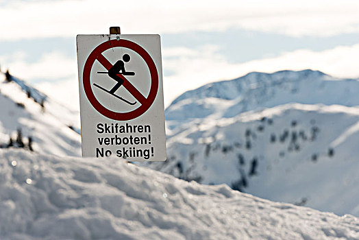 阿勒堡,冬天,滑雪区,标识
