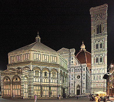 意大利,托斯卡纳,佛罗伦萨,洗礼堂,中央教堂,大教堂