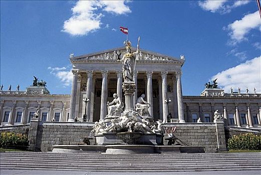 雕塑,正面,奥地利,议会,维也纳,欧洲