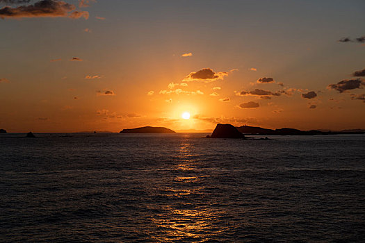 渤海湾海上日出