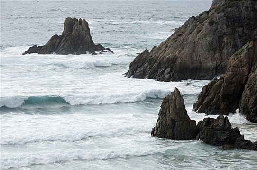 海洋,波浪,石头