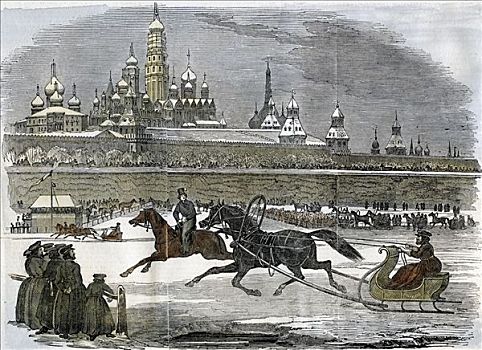 滑雪橇,莫斯科,俄罗斯