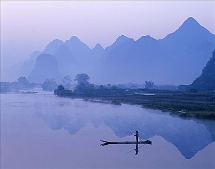 黎明,特色,景色,河,漓江,桂林,广西