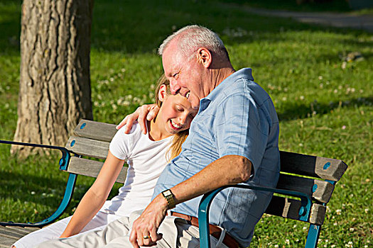 爷爷,孙女,消费,美好时光,一起,公园,埃德蒙顿,加拿大
