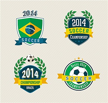 巴西,足球,旧式,标签