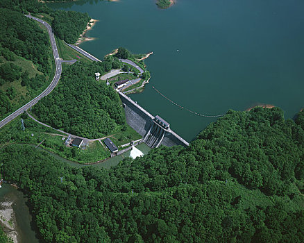 湖,坝,空中