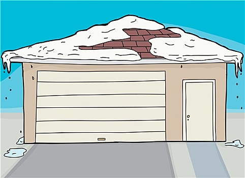 车库,门,雪