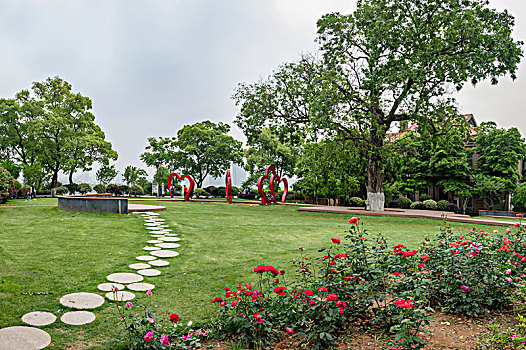 长沙橘子洲风光,城市绿地,背景素材