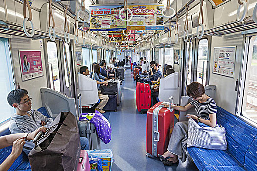 日本,本州,东京,列车,内景,乘客