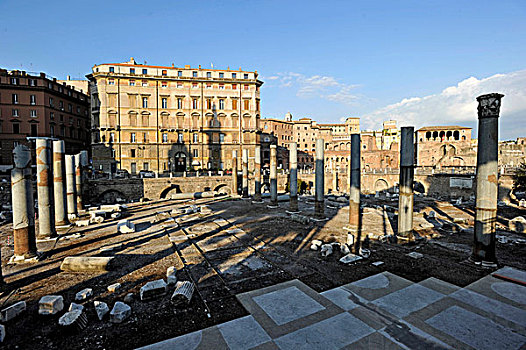 柱子,家,骑士,古罗马广场,罗马,意大利,拉齐奥,欧洲