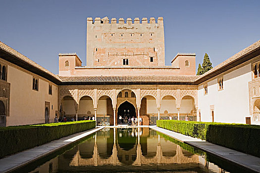 宫殿,塔,阿尔罕布拉宫,地面,格拉纳达,安达卢西亚,西班牙