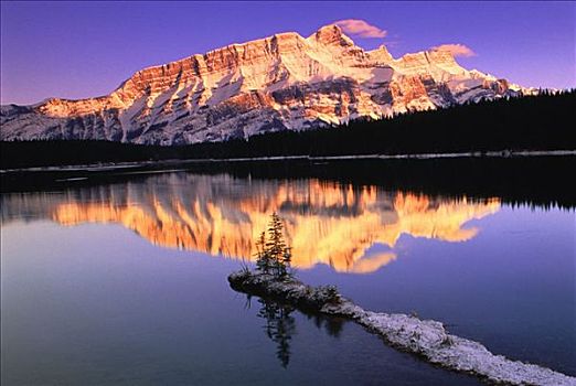伦多山,加拿大,班夫国家公园,日落,班芙国家公园,艾伯塔省