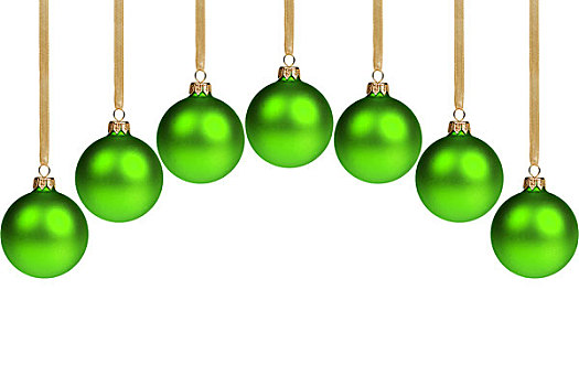 拱形,绿色,圣诞节,彩球,白色背景