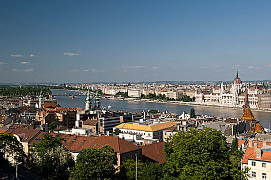 风景,城堡,山,多瑙河,议会,布达佩斯,匈牙利,欧洲