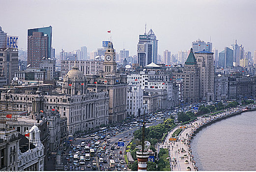 城市,街道,外滩,上海,中国