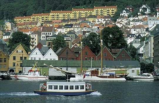 卑尔根,小船,峡湾,计划,喜爱