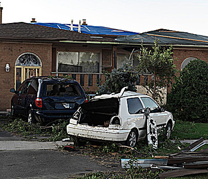 地产,损坏,龙卷风,安大略省,加拿大,2009年