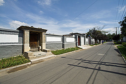 北戴河,树木,街道,道路,村庄,大门,门楼,风景,安静,绿化