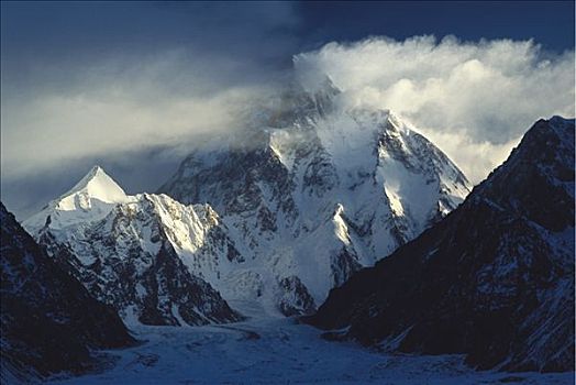 风暴,乔戈里峰,仪表,高,顶峰,高处,喀喇昆仑山,巴基斯坦