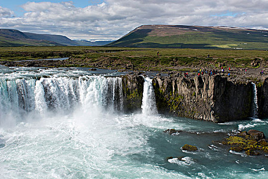 冰岛,米湖,地区,环路,东北方,区域,河,神灵瀑布,瀑布,流行