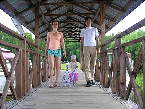 家庭,婴儿,桥
