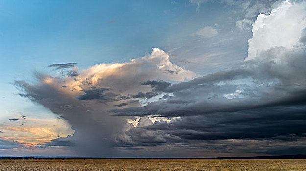 风暴,上方,斜坡,乞力马扎罗山,安伯塞利国家公园,肯尼亚,非洲,大幅,尺寸