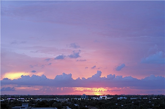 日落,劳德代尔堡,佛罗里达