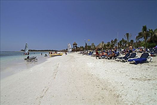 海滩,坎昆,尤卡坦半岛,墨西哥