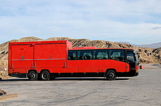 巴士,移动,酒店,旅行,靠近,死亡谷国家公园,加利福尼亚,美国,北美