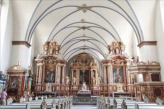 教堂,威悉山地,北莱茵威斯特伐利亚,德国,欧洲