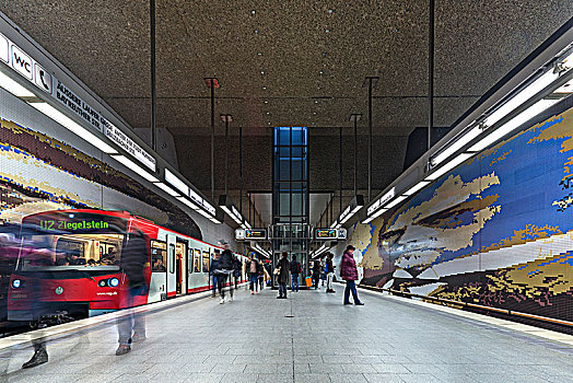地铁站,头像,纽伦堡,中间,弗兰克尼亚,巴伐利亚,德国,欧洲