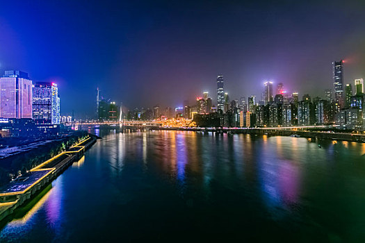 重庆市嘉陵江外滩都市高楼环境建筑