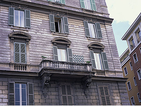 建筑,窗户,露台,罗马,意大利