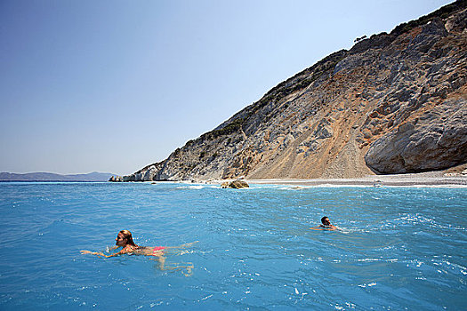斯基亚索斯岛,伴侣,游泳,海滩