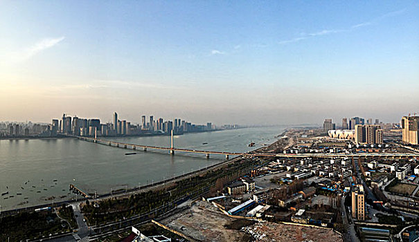 鸟瞰杭州钱江三桥