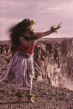 夏威夷,夏威夷大岛,夏威夷火山国家公园,基拉韦厄火山,火山口,女人