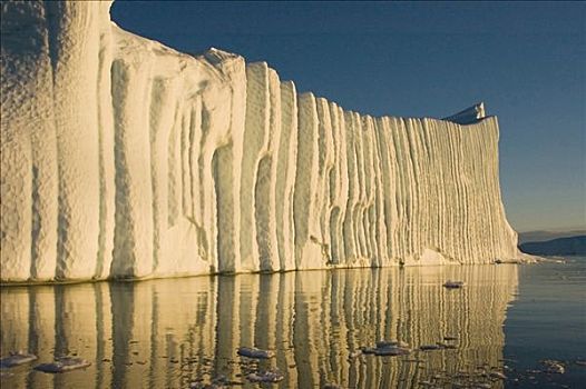 冰山,迪斯科湾,反射,联合国教科文组织,世界,自然,文化遗产,伊路利萨特,格陵兰