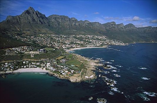 航拍,克利夫顿,海滩,十二使徒岩,山峦,岬角,半岛,南非