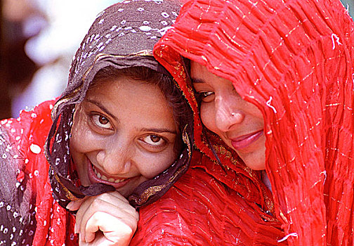 孟加拉人,女人,穿,围巾,孟加拉
