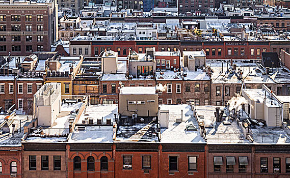 雪,屋顶,西部,曼哈顿,纽约