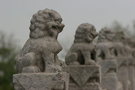 北京颐和园内的石狮子
