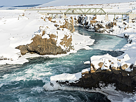 神灵瀑布,瀑布,冰岛,冬天,大幅,尺寸