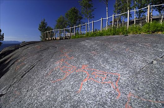 岩刻,阿尔泰,挪威北部,挪威